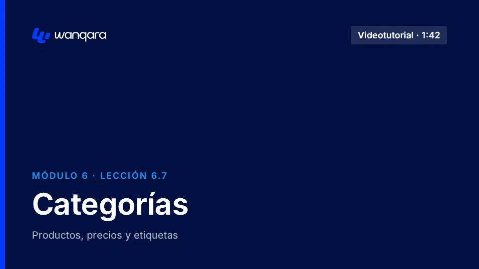 Videotutorial de Wanqara Software: Categorías (lección 6.7)