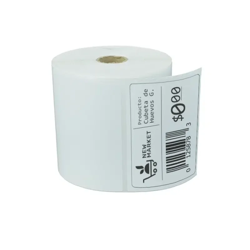 Rollo de etiquetas adhesivas blancas