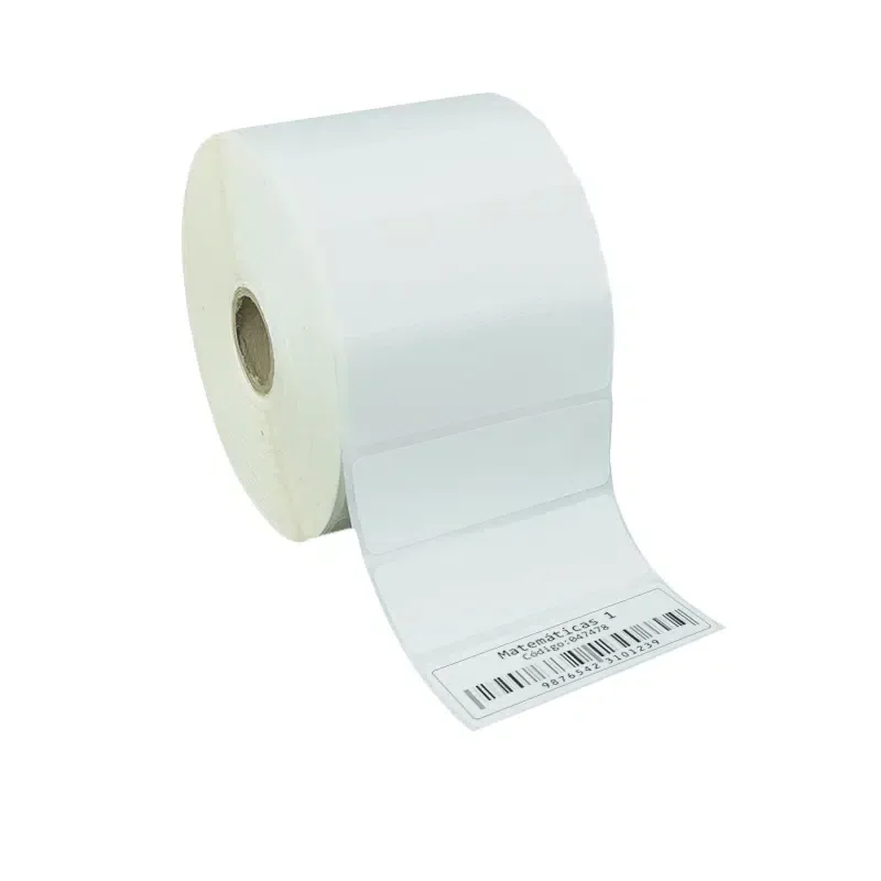 Rollo de etiquetas adhesivas blancas