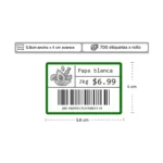 Etiqueta Térmica Adhesiva 5.8 cm x 4.0 cm con Borde Verde