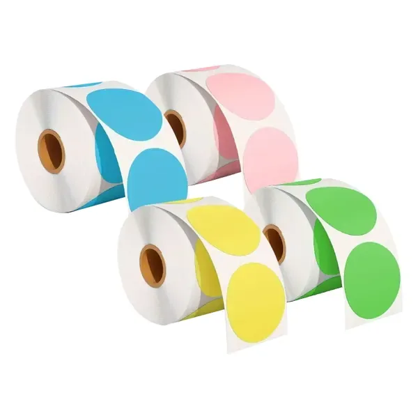 Etiquetas térmicas de colores, imagen referencial