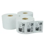 Rollos de etiquetas térmicas adhesivas con códigos de barras impresos
