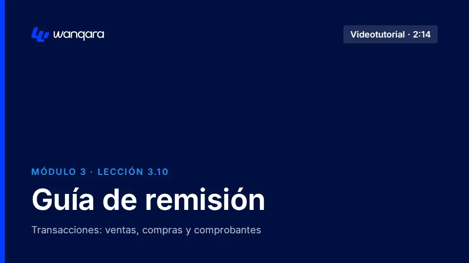 Videotutorial de Wanqara Software: Guía de remisión (lección 3.10)