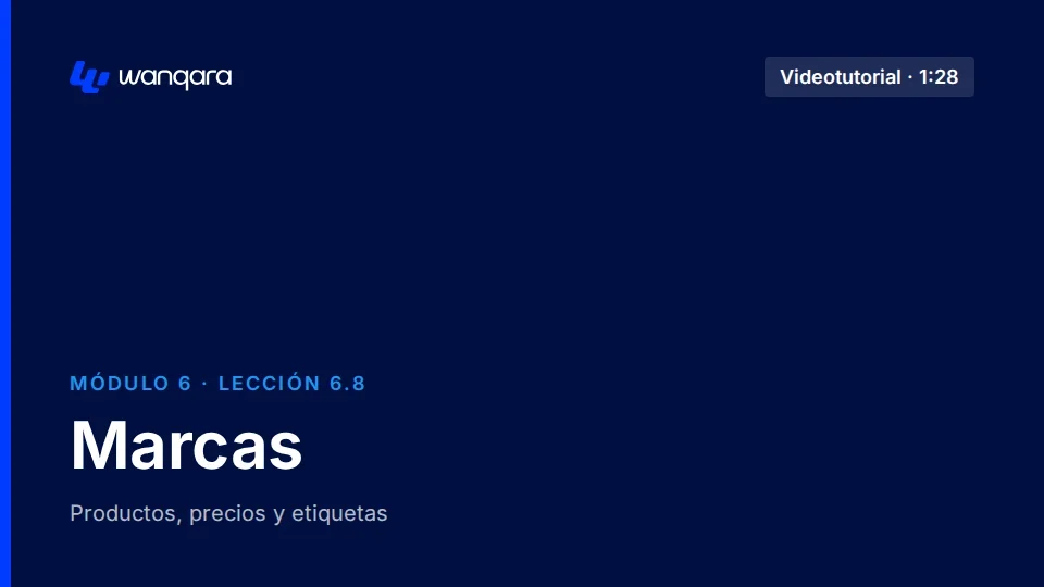 Videotutorial de Wanqara Software: Marcas (lección 6.8)