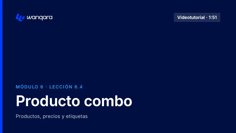 Videotutorial de Wanqara Software: Producto combo (lección 6.4)