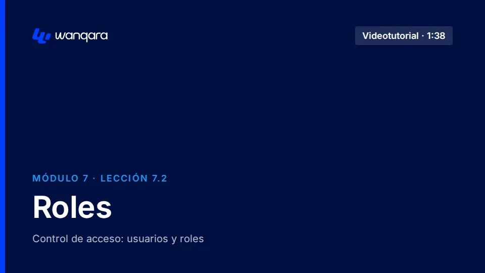 Videotutorial de Wanqara Software: Roles (lección 7.2)