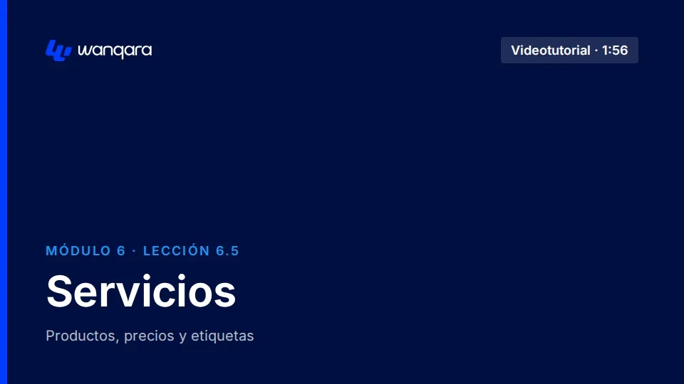 Videotutorial de Wanqara Software: Servicios (lección 6.5)